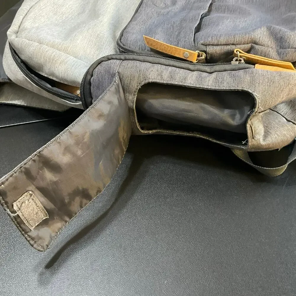 Eddie Bauer First Adventure Backpack Gray Tan Travel Laptop Backpack